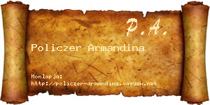 Policzer Armandina névjegykártya